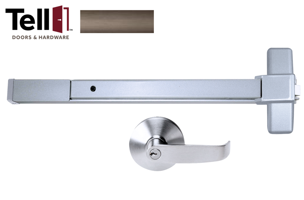 Tell 8300 Rim Exit Device with Entry Lever Trim