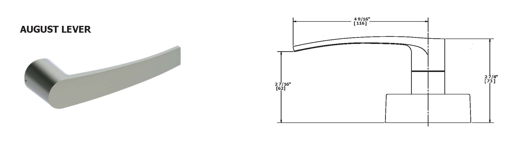 Hager 4514 Grade 1 Rim Exit Device - Passage Trim - August Lever