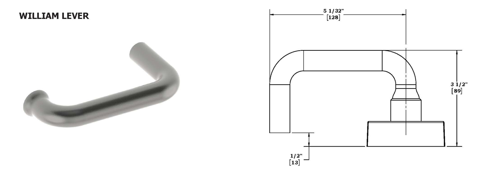 Hager 4514 Grade 1 Rim Exit Device - Passage Trim - William Lever